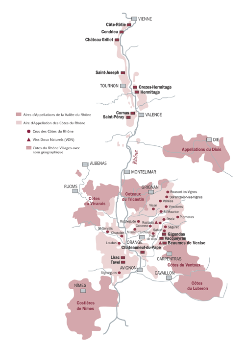 rhone valley wine map